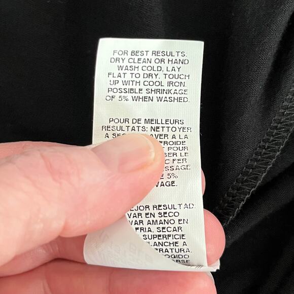 Karen Kane Relaxed Fit Black A-Line Mini Dress Long Sleeve Scoop Neck Petite XS - Picture 15 of 15